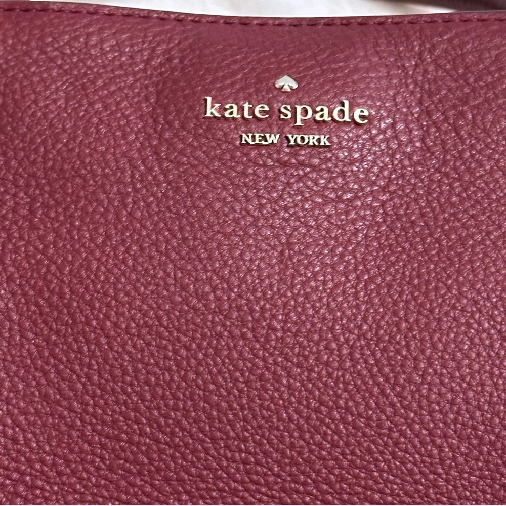 Kate Spade ♠️ JACKSON MEDIUM TRIPLE COMPARTMENT SATCHEL & MATCHING WALLET berry - Picture 14 of 15